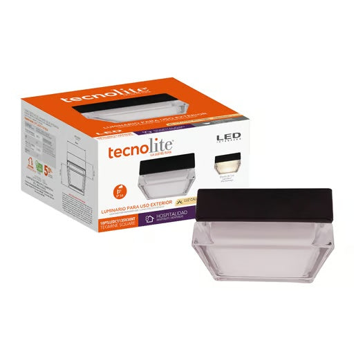 LAMPARA PLAFON/PARED LED 10 W LUZ CALIDA BRILLANTE IP54 IK05 NO ATENUABLE