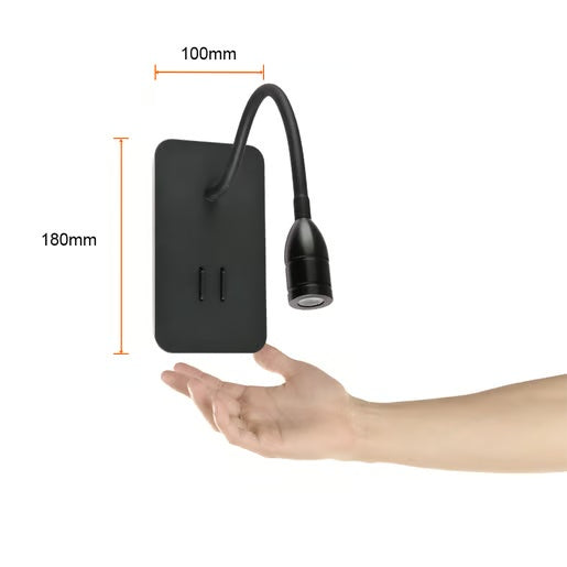 LUZ DE LECTURA LED PARED 7 W DIRIGIBLE CON MARCO DE LUZ 2.8 W LUZ CALIDA BRILLANTE 10TLLED2045MV30N