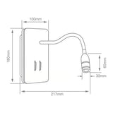 LUZ DE LECTURA LED PARED 7 W DIRIGIBLE CON MARCO DE LUZ 2.8 W LUZ CALIDA BRILLANTE 10TLLED2045MV30N