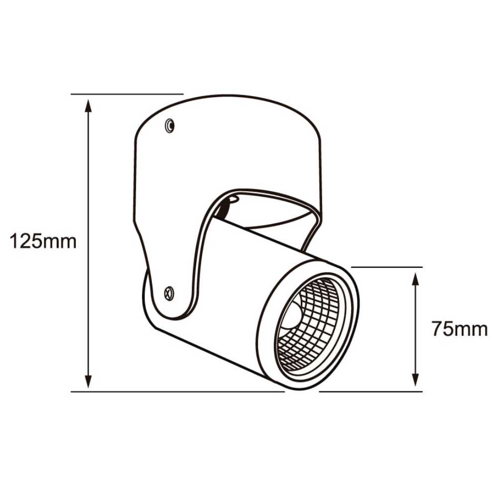 SPOT LED TECNOLITE ALNIYA I PARA SOBREPONER DIRIGIBLE 10W LUZ SUAVE CÁLIDA LED INTEGRADO NEGRO