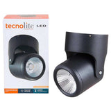 SPOT LED TECNOLITE ALNIYA I PARA SOBREPONER DIRIGIBLE 10W LUZ SUAVE CÁLIDA LED INTEGRADO NEGRO