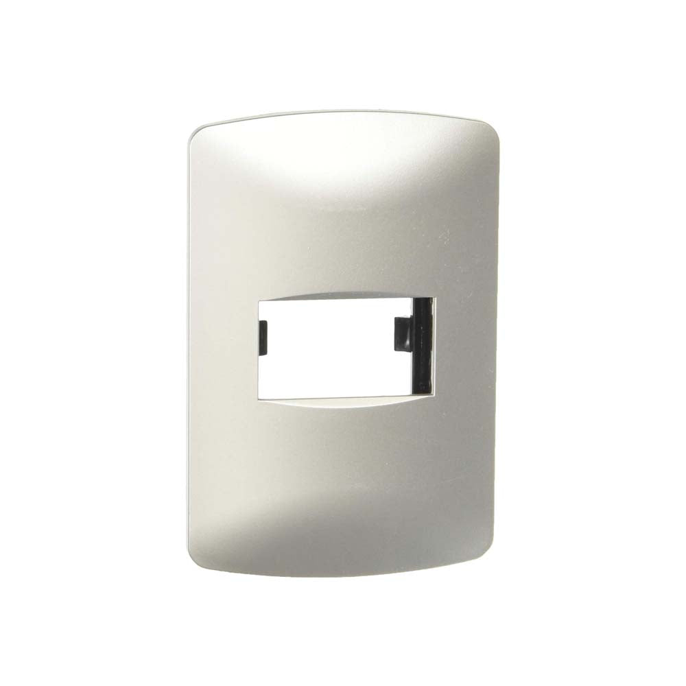 PLACA UN MODULO TEXTURA PULIDO ALUMINIO MODULAR PLUS LEVITON X90-25000-AL1