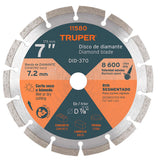 DISCO DE DIAMANTE RIN SEGMENTADO 7" MCA TRUPER CONSTRUCCION