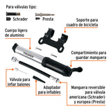BOMBA DE AIRE MINI 40CM MANIJA ABATIBLE BOM-MI-X TRUPER MECANICA