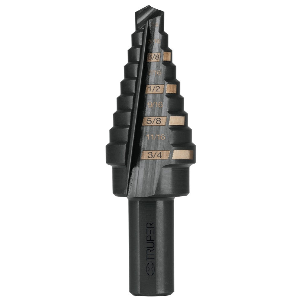 BROCA ESCALONADA OXIDO NEGRO 9 ESCALONES 1/4   3/4  BES-9 MCA TRUPER HERRAMIENTAS