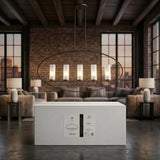 CANDIL CRISTAL/METAL COLOR NEGRO 5 X 60W