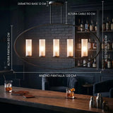 CANDIL CRISTAL/METAL COLOR NEGRO 5 X 60W