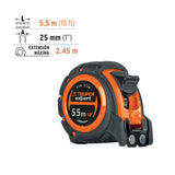 FLEXOMETRO INDUSTRIAL CONTRA IMPACTOS 5.5M CINTA 25MM FIN-55M MARCA TRUPER