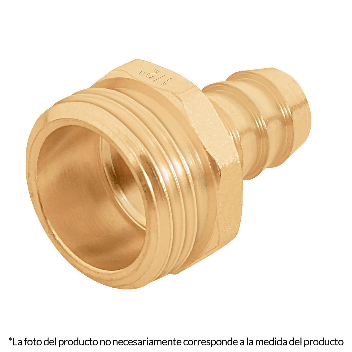 CONECTOR SENCILLO 1/2" MACHO DE LATON MAQUINADO MCA TRUPER *** OFRECER 130371 ***