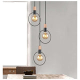 LUMINARIA COLGANTE COLOR NEGRO/COBRE 3 X 60 W ATENAS