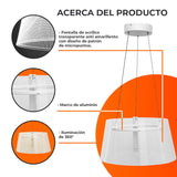LUMINARIO INT LED 12W 100-240V 1080LM 30K BCO