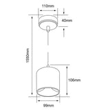 COLGANTE METÁLICO LED TECNOLITE ALUDRA 1.55M DE ALTURA 12W LUZ SUAVE CÁLIDA ATENUABLE LED INTEGRADO