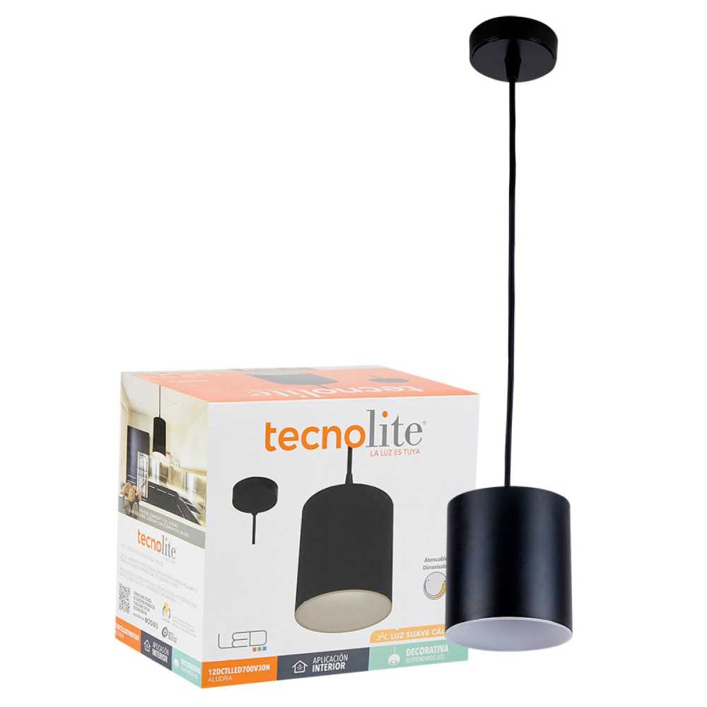 COLGANTE METÁLICO LED TECNOLITE ALUDRA 1.55M DE ALTURA 12W LUZ SUAVE CÁLIDA ATENUABLE LED INTEGRADO