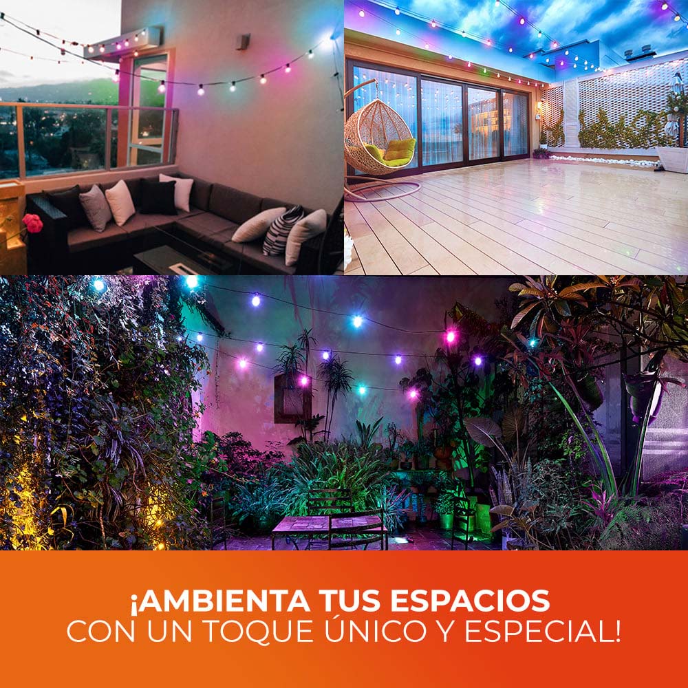 GUIRNALDA SERIE 10 LUCES LED SMART WIFI 7MTS. RGB + BLANCO COMPATIBLE APPMOVIL Y ASISTENTE VOZ *** HASTA AGOTAR ***