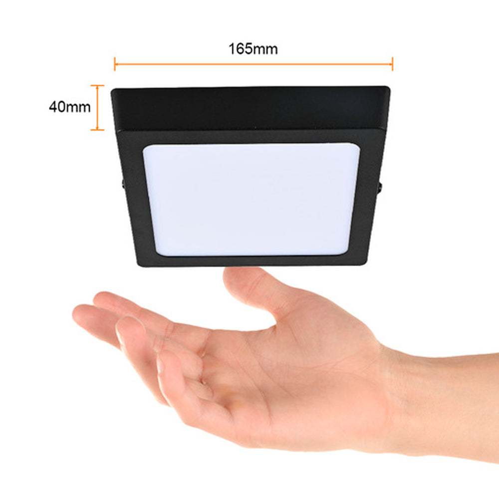 LUM LED SOBREPONER CUADRARO 12W 6500K 100-240V NEGRO