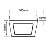 LUM LED SOBREPONER CUADRARO 12W 6500K 100-240V NEGRO
