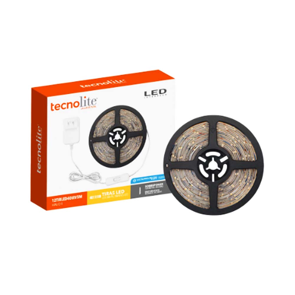 TIRA LED INT/EXT 12W 100V-240V IRC80 IP20 4000K CONTROLADOR Y ELIMINADOR IP44 140 25000HR NEGRO/TRANSPARENTE