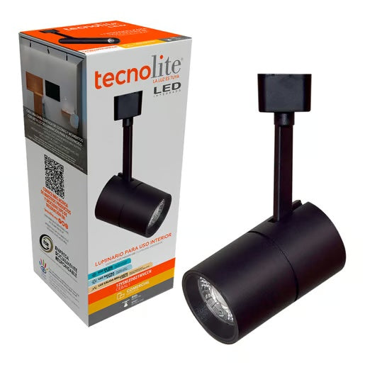 LAMPARA SPOT LED DE RIEL DIRIGIBLE 12 W LUZ BLANCA AJUSTABLE IRC 90 NO ATENUABLE 12YSNLED021MVCCN