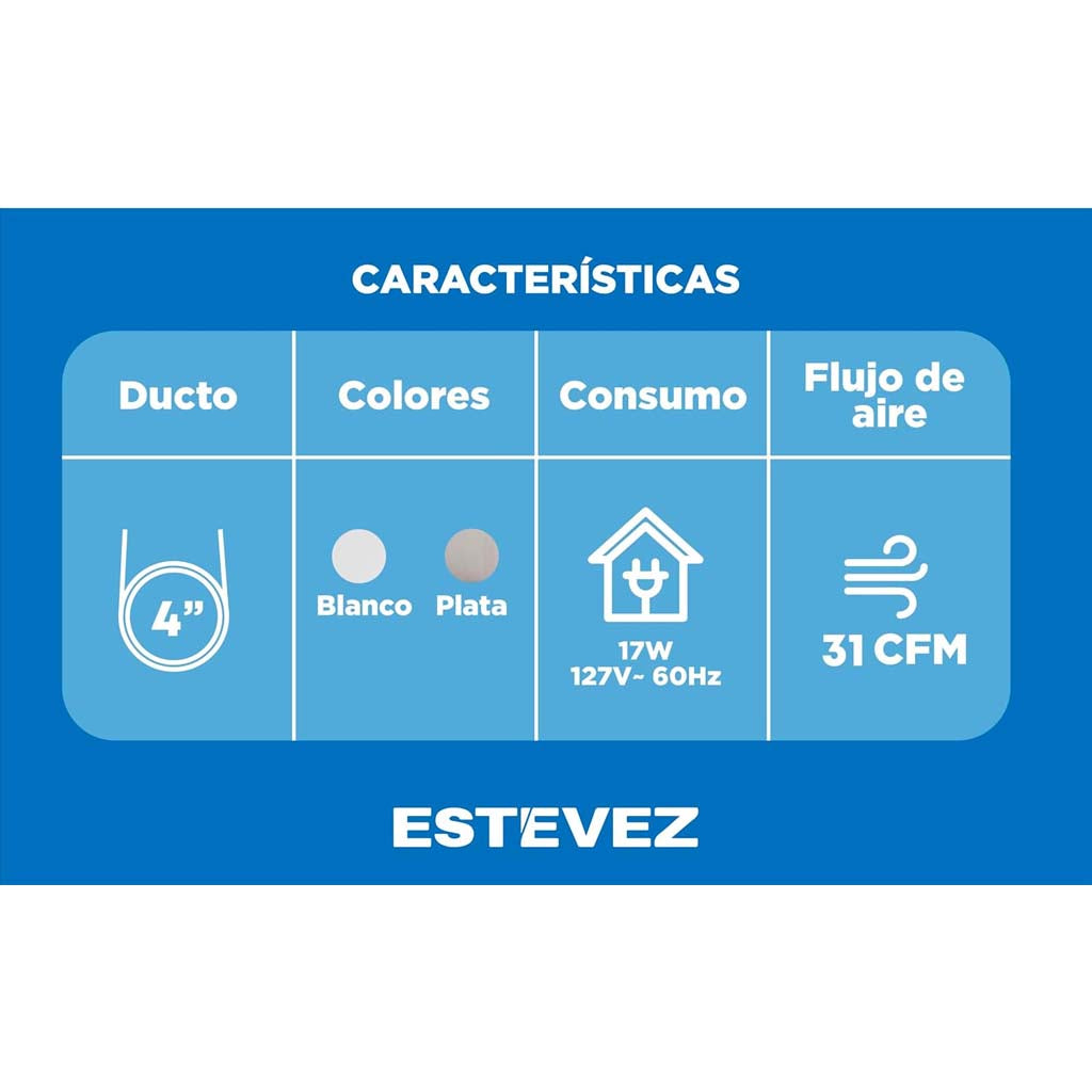 EXTRACTOR DE AIRE ESTEVEZ TIPO EUROPEO 4"
