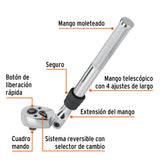 MATRACA TELESCOPICA LIBERACION RAPIDA CUADRO 3/8" CABEZA ARTICULADA M-3890 13219 TRUPER