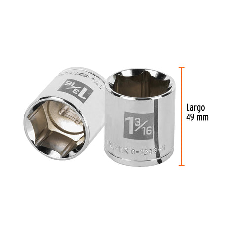 DADO DE 6 PUNTAS CUADRO 1/2" DE 1-3/16" MCA TRUPER MECANICA