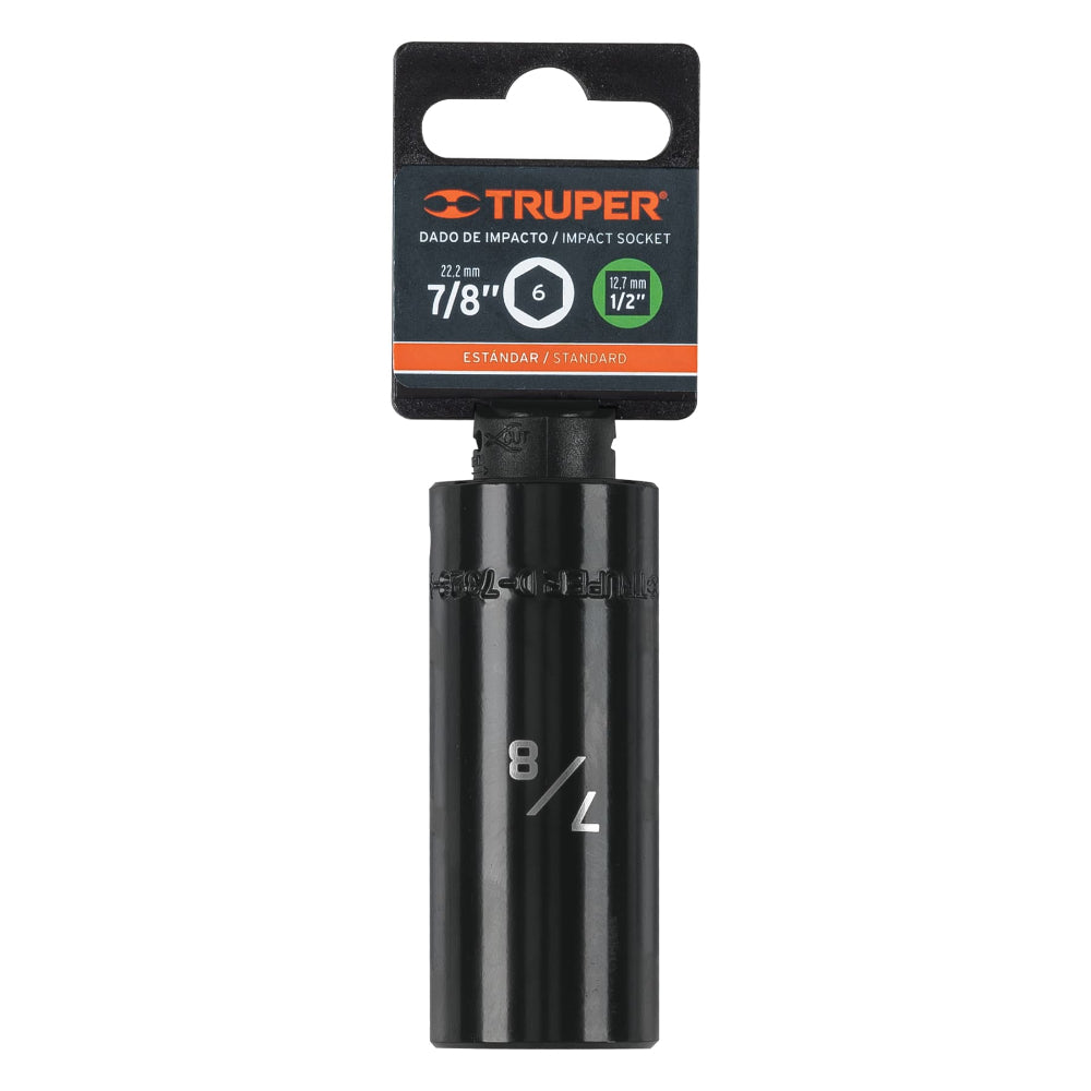 DADO DE IMPACTO LARGO 6 PUNTAS CUADRO 1/2" DE 7/8" MCA TRUPER MECANICA