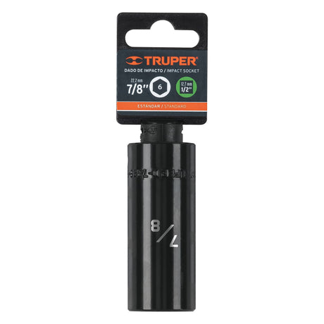 DADO DE IMPACTO LARGO 6 PUNTAS CUADRO 1/2" DE 7/8" MCA TRUPER MECANICA
