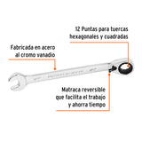 LLAVE COMBINADA MATRACA REVERSIBLE 1/2"X178 MM LARGO EXPERT LL-2016XR