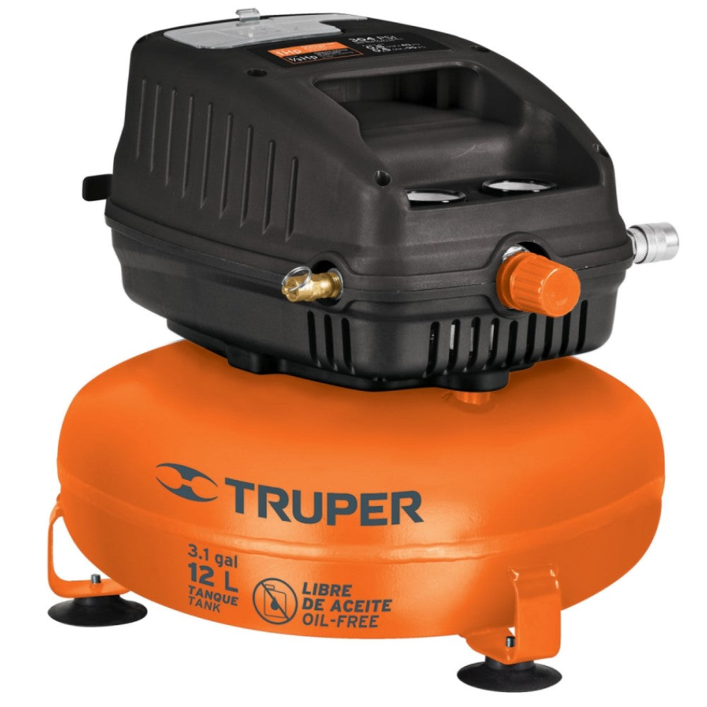 COMPRESOR DE AIRE LIBRE DE ACEITE 12L 1HP  POTENCIA MAX. MCA TRUPER