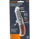 NAVAJA ABATIBLE MANGO MADERA HOJA 2 3/4" (7CM) CACHA 3 1/2" (9CM) NV-3 13889 TRUPER