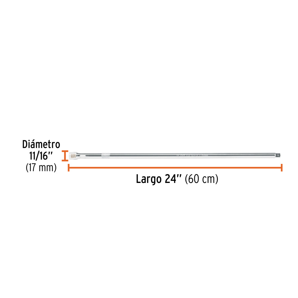 EXTENSIÓN DE 24" PARA MATRACA PARA DADOS CUADRO 1/2" MCA TRUPER HERRAMIENTAS