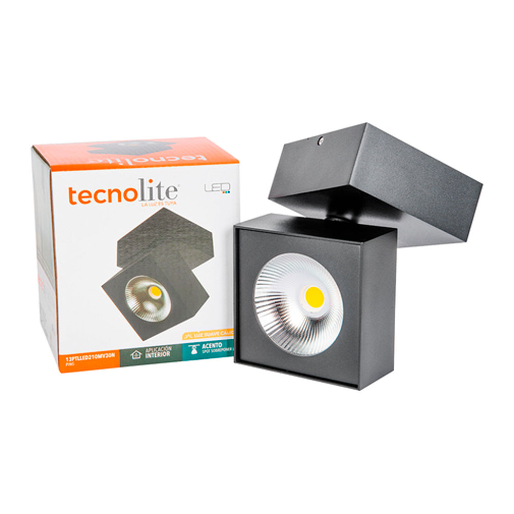 LÁMPARA DE INTERIOR LED TECNOLITE PING SPOT PARA SOBREPONER 13W LUZ SUAVE CÁLIDA