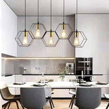 LUMINARIA COLGANTE COLOR NEGRO/COBRE 5 X 60 W HEXA TECNOLITE HOME
