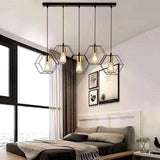 LUMINARIA COLGANTE COLOR NEGRO/COBRE 5 X 60 W HEXA TECNOLITE HOME