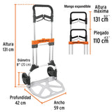 DIABLO DE CARGA PLEGABLE 200 KG ALUMINIO TRUPER EXPERT MCA TRUPER