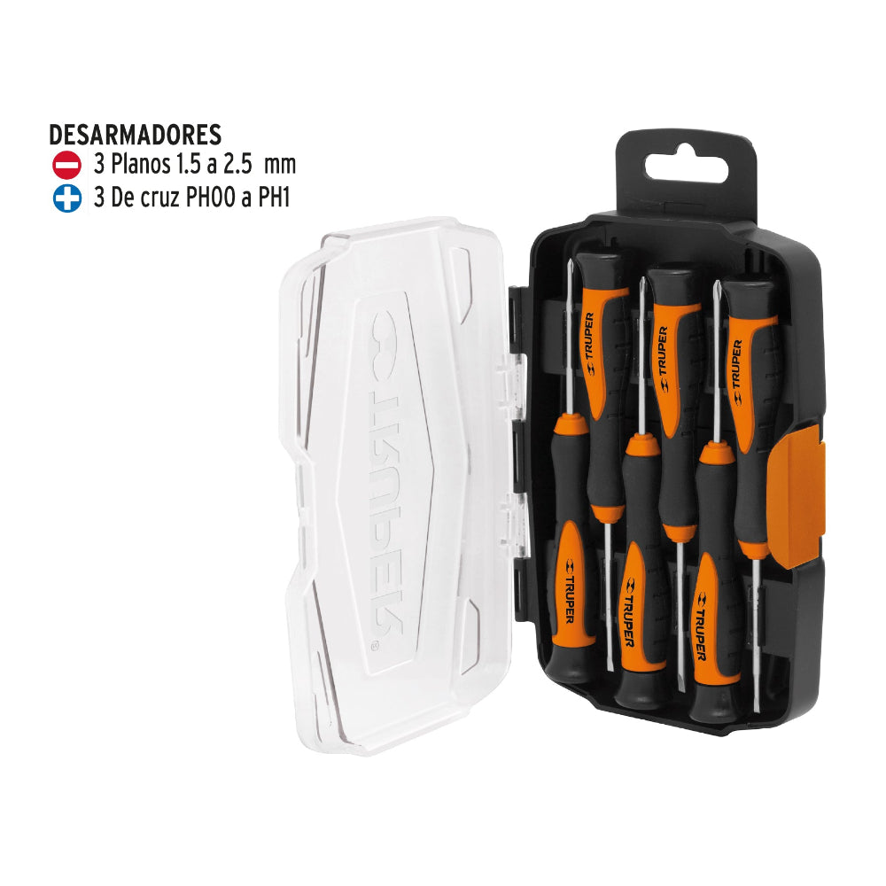JUEGO C/6 DESARMADORES TRUPER MECANICA