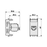 TOMA RJ45 NETSAFE CAT.6 UTP 1 MOD. NO BLINDADA BLANCO PLANA VIMAR