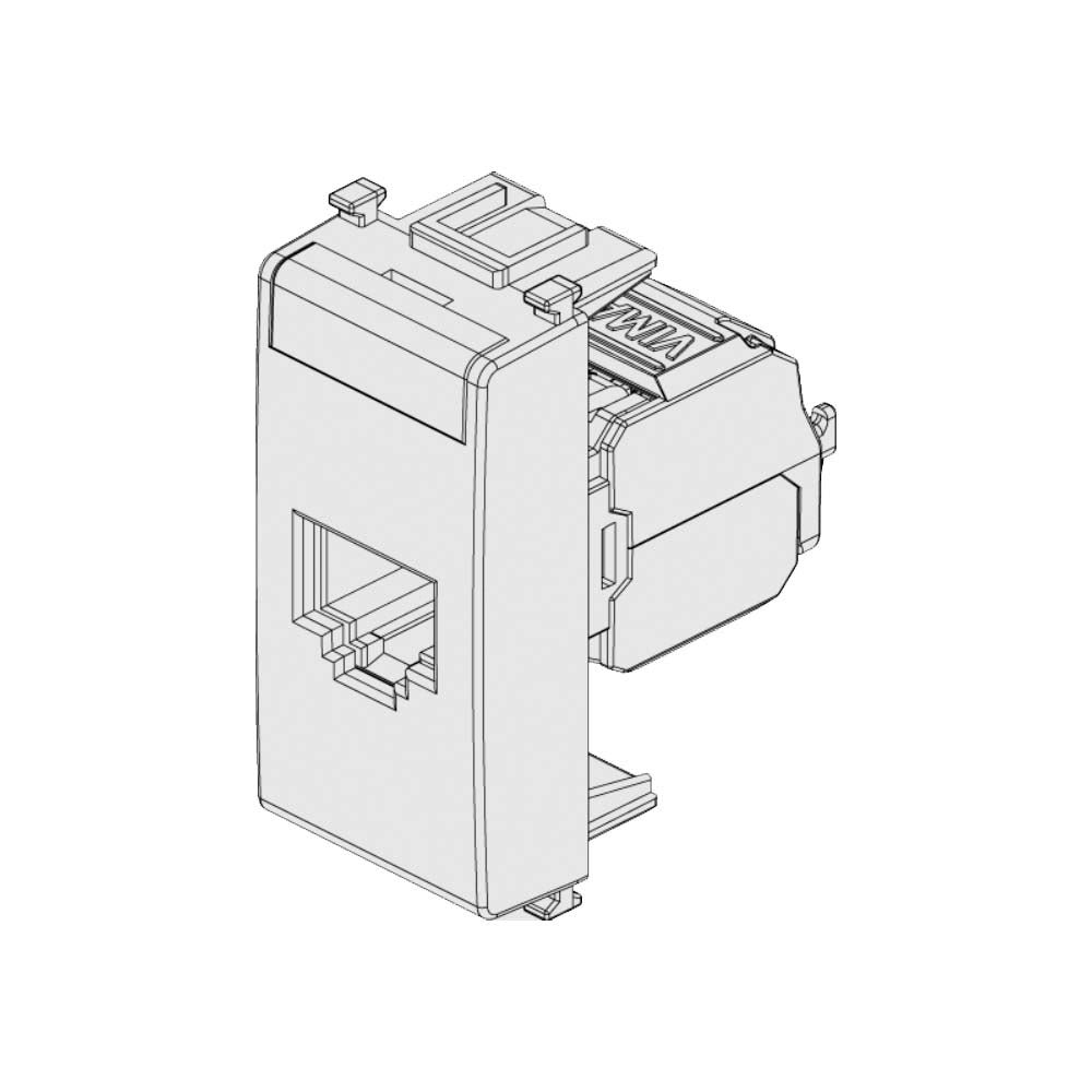 TOMA RJ45 NETSAFE CAT.6 UTP 1 MOD. NO BLINDADA BLANCO PLANA VIMAR