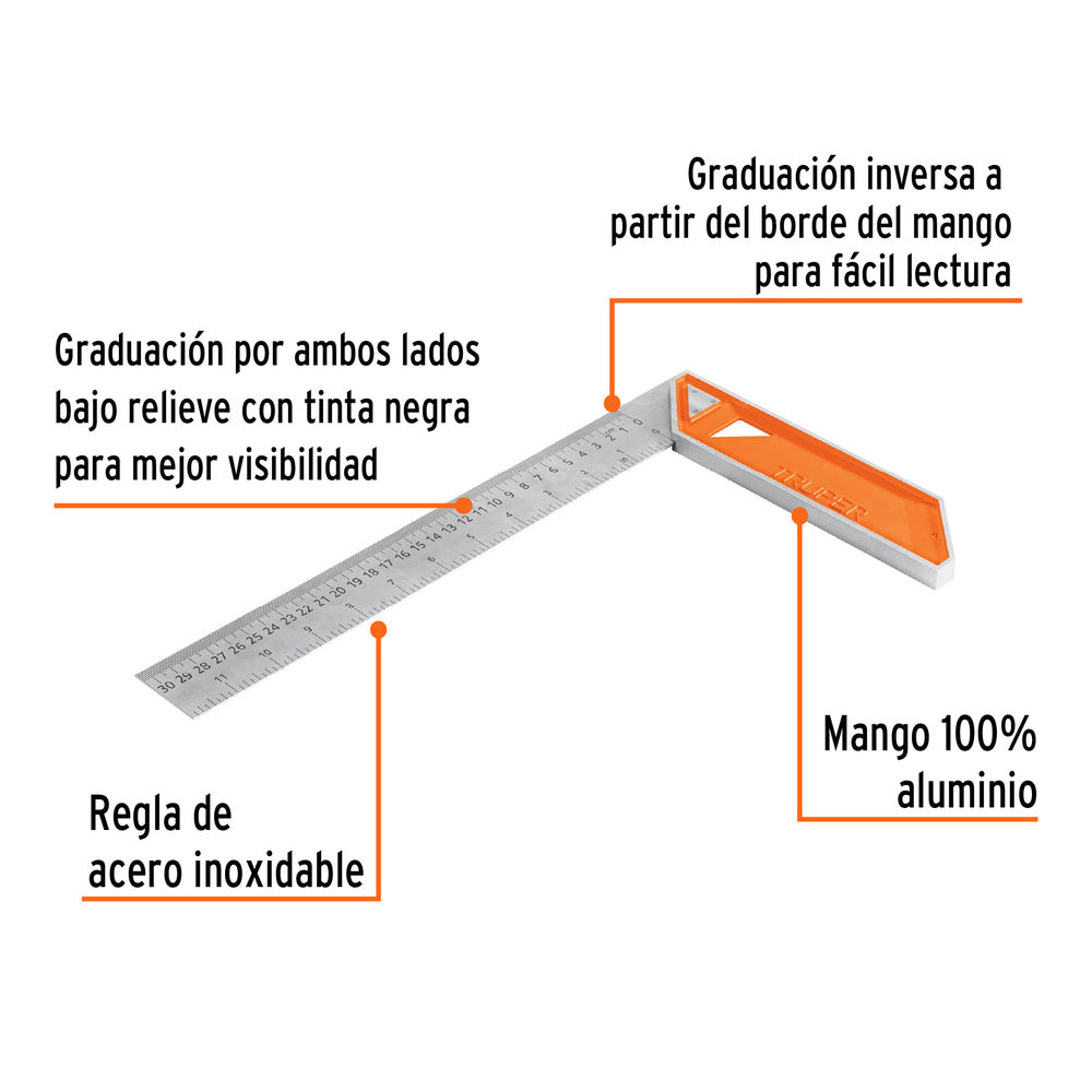 ESCUADRA PARA CARPINTERO 12" MCA TRUPER CARPINTERIA
