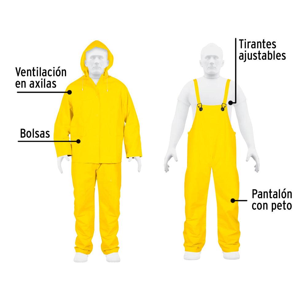 CONJUNTO IMPERMEABLE TALLA MEDIANA PVC MCA TRUPER SEG. INDUSTRIAL