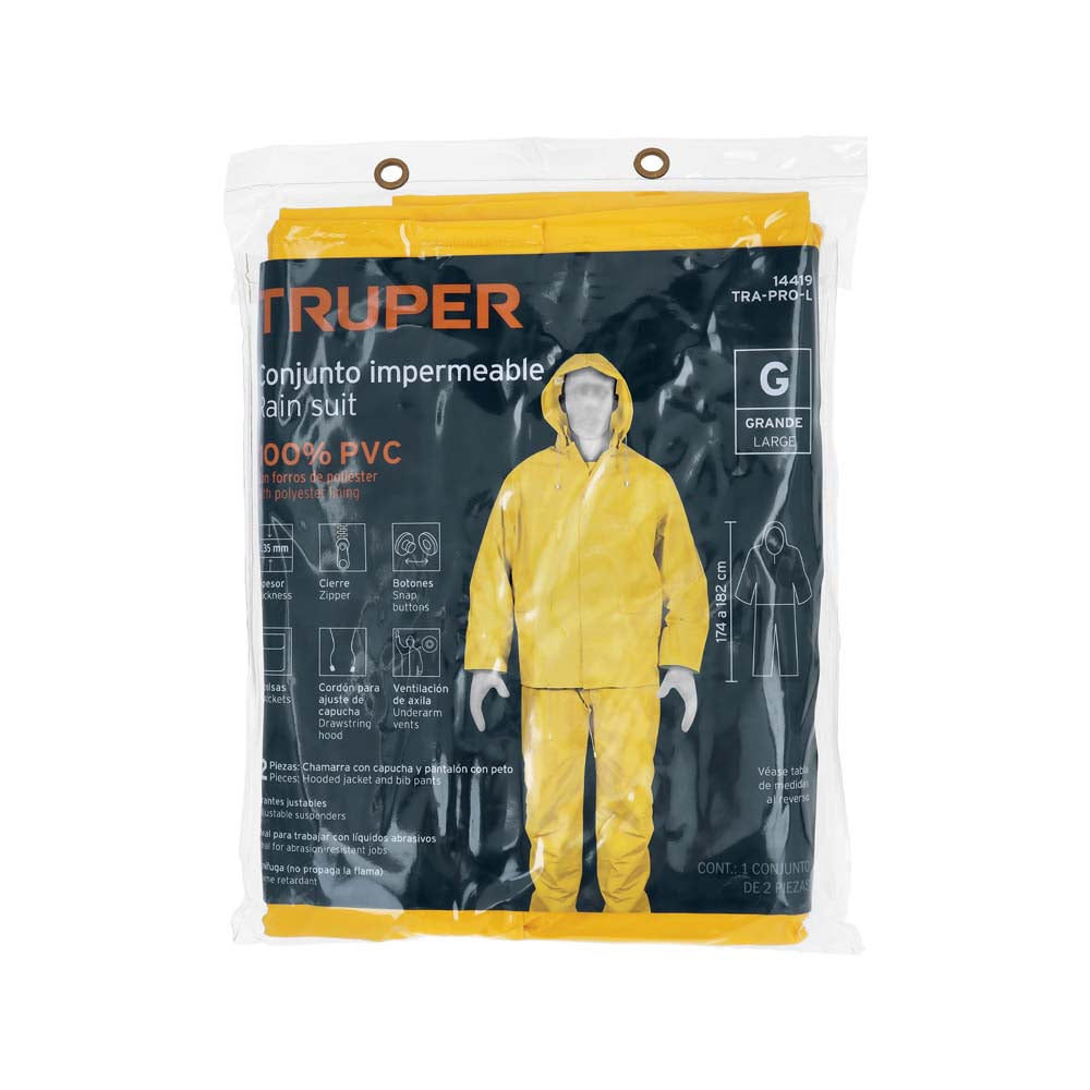 CONJUNTO IMPERMEABLE TALLA GRANDE PVC TRUPER