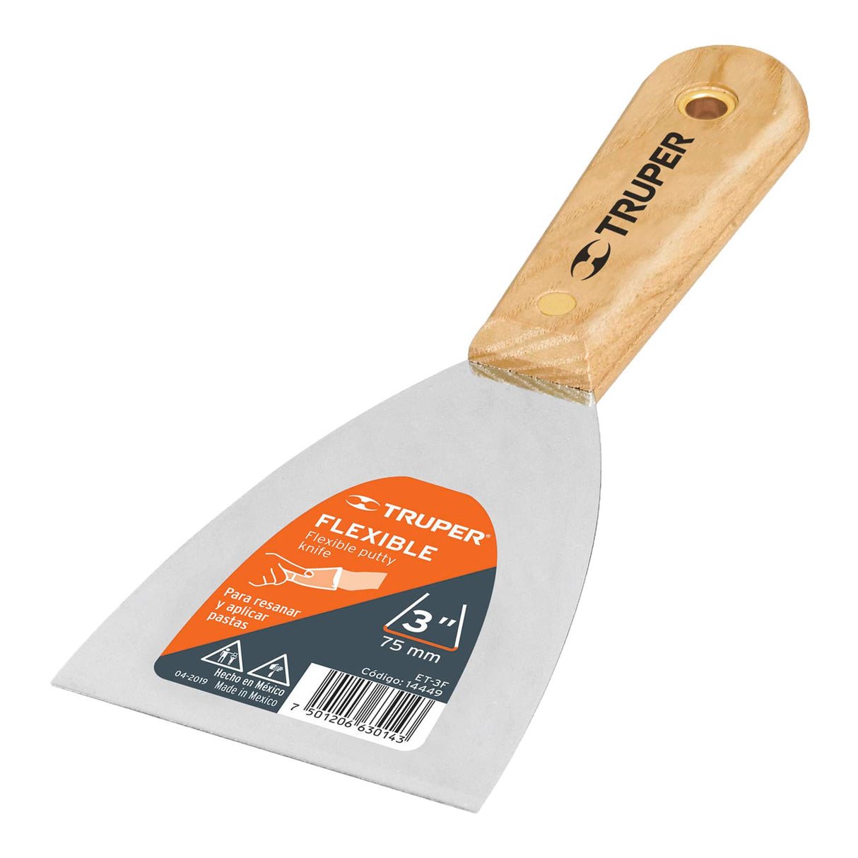ESPATULA FLEXIBLE MANGO DE MADERA 3" MCA TRUPER CONSTRUCCION *** OFRECER 123103 ***
