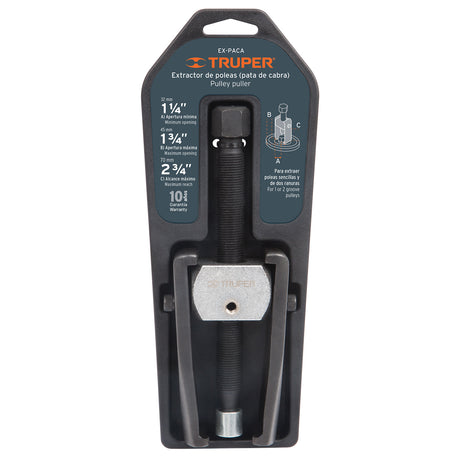 EXTRACTOR DE POLEAS PATA DE CABRA TORN. 3/4" APERT.MAX.45MM. APERT.MIN.32MM. ALCANCE MAX. 70MM. EX-PACA 14501 TRUPER