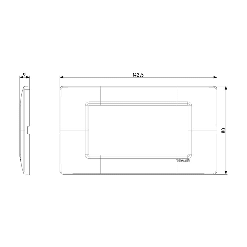 PLACA 4 MOD. TECNOPOLIMERO BLANCO PLANA VIMAR