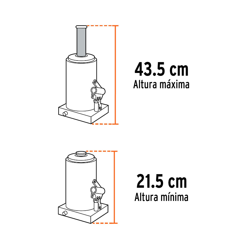 GATO BOTELLA 6 TON. ALT. MAX. 435MM/ALT. MIN. 215MM. INCL. MANGO EXTENSION 14814 GAT-6 TRUPER