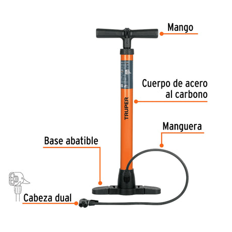BOMBA PARA INFLAR DE 23" MCA TRUPER MECANICA