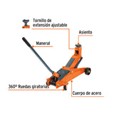 GATO HIDRAULICO PATIN 3 TON. 57 MOV. ALT. MAX. 540MM/ALT. MIN. 192MM. 14497 GAPA-300 TRUPER