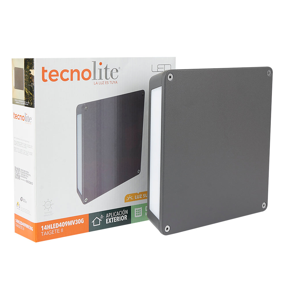 LÁMPARA DE EXTERIOR LED TAIGETE II TECNOLITE PARA SOBREPONER 14.5W LUZ SUAVE CÁLIDA ***TECNOLITE HAE***