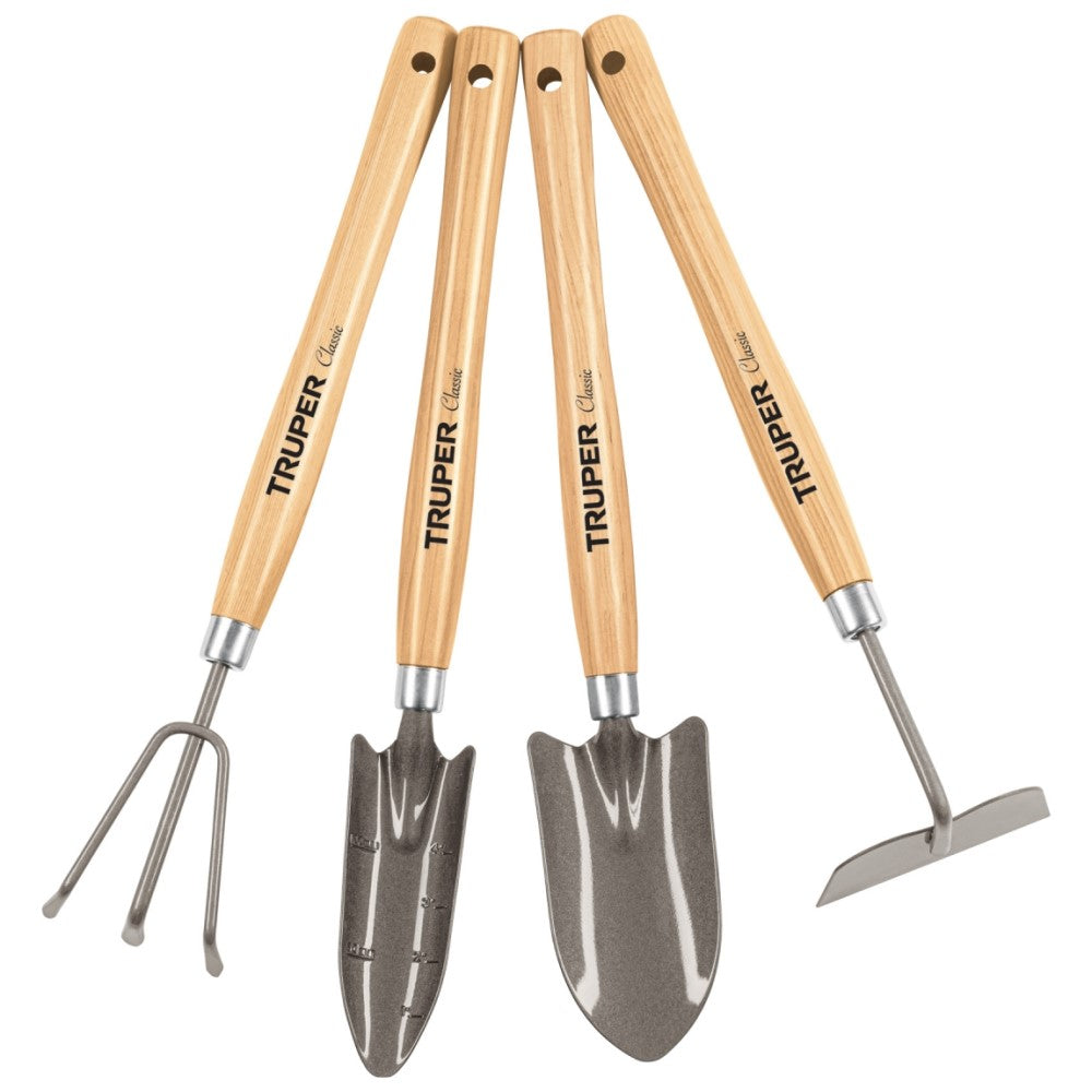 JUEGO HERRAMIENTAS PARA JARDIN 4 PIEZAS 15" MCA TRUPER