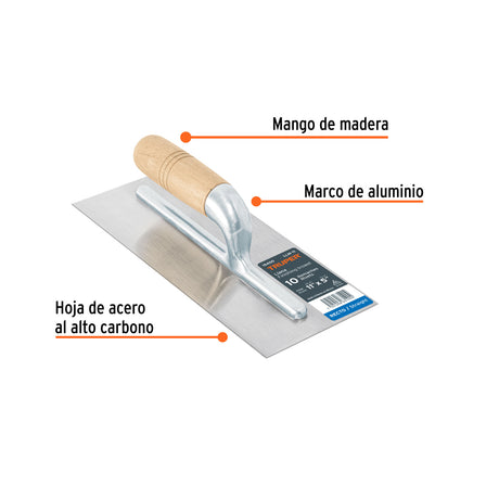 LLANA CANTO RECTO 11" 10 REMACHES MANGO DE MADERA